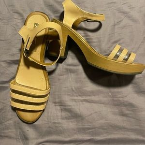 Beige wedge woman’s shoes size 9.5 medium width